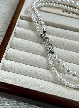 澳白色fever同款锁骨链珍珠项链