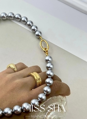 大溪地珍珠项链百搭纯银珍珠项链