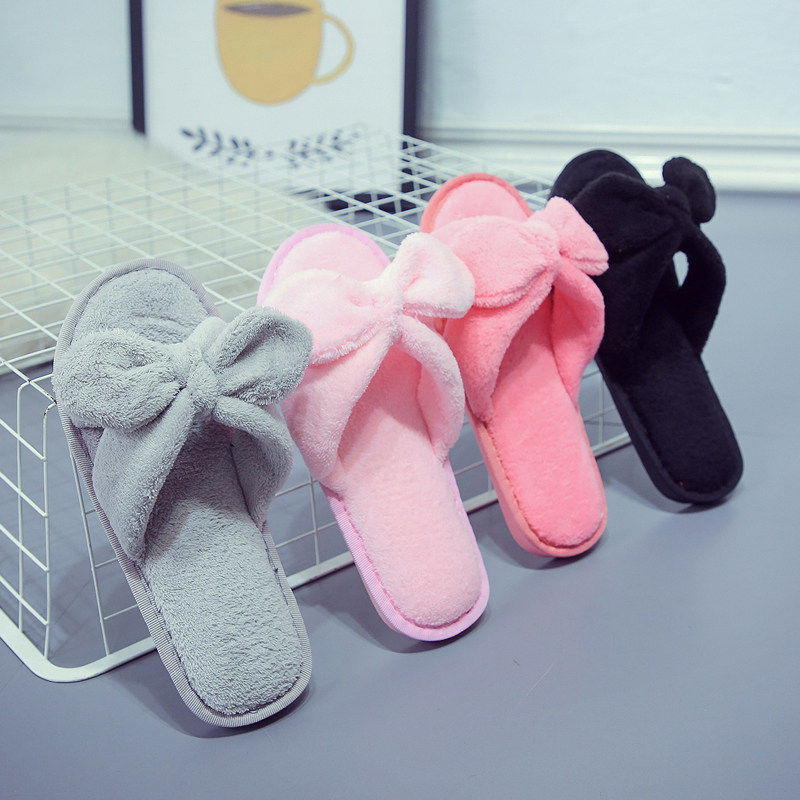 拖鞋女秋冬季珍珠蝴蝶结毛毛拖甜美居家公主鞋毛绒外穿平底防滑鞋,淘宝优惠券,粉丝福利购,淘宝优惠卷