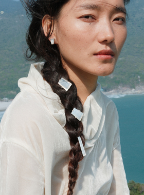 天然白玉髓925银无事牌多用吊坠