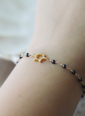 六芒星黑尖晶石手链，返场的哦！