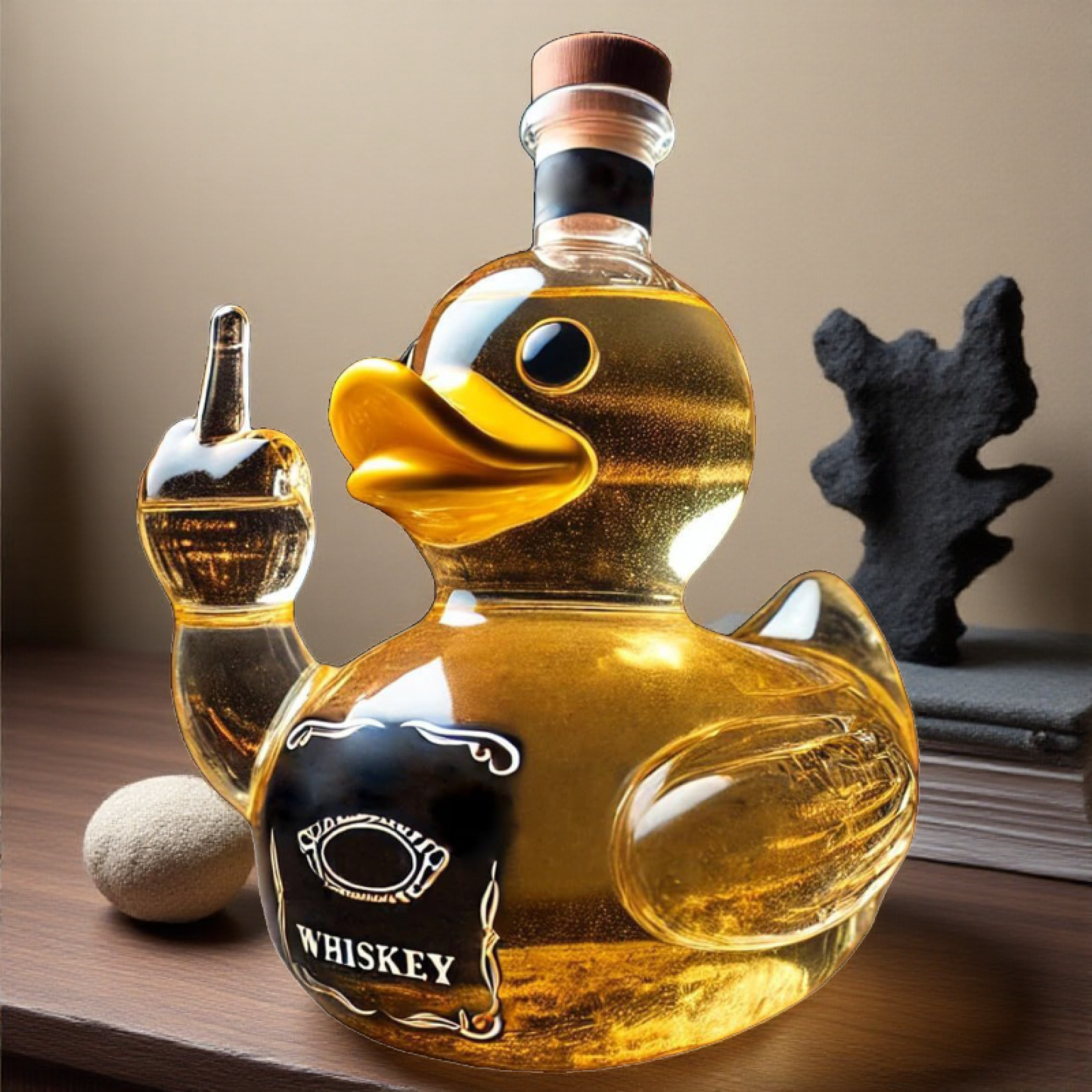 新品Funny Whiskey Duck Bottle威士忌小黄鸭酒瓶高硼硅玻璃摆件,淘宝优惠券,粉丝福利购,淘宝优惠卷