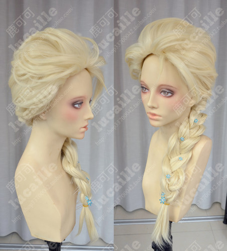 圣诞节冰雪奇缘2艾莎Elsa公主马尾盘发万用假发cos女长发cosplay - 图1