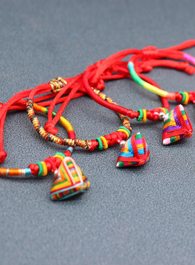 端午节五彩绳手链手工编织儿童小粽子刺绣老虎头香包手绳节日礼品