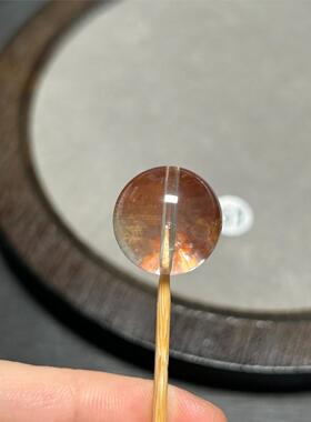 16.3mm冰透橘红胶花水晶