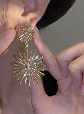 金属太阳花气质耳环西米亚耳饰