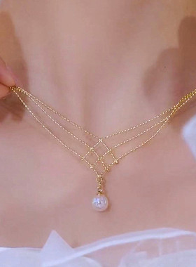 轻奢小众甜美人鱼姬甜美气质项链