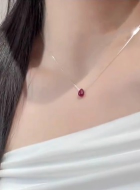 一颗红豆水滴吊坠本命年项链