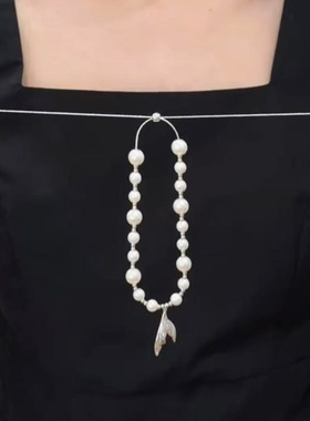 高级感名媛气质珍珠鱼尾项链女