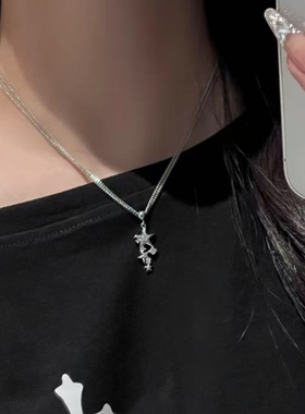 冷淡风星星双层项链女小众设计感
