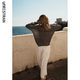 UNR25 ພາກຮຽນ spring ແລະ summer ຫນຶ່ງ shoulder swing collar ແຂນຍາວ gauze ເທິງ