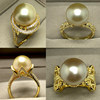 Seawater South Sea gold beads strong light round ring 10-13