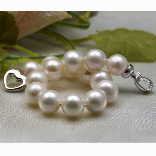 点醉 天然淡水珍珠手链 10-11mm正圆 强光 微瑕 白色AAA 正品无核 - 图2