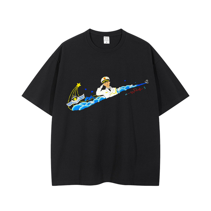 送兵哥哥礼物刺绣手工diy刺绣材料包送男友情侣T恤线段情书