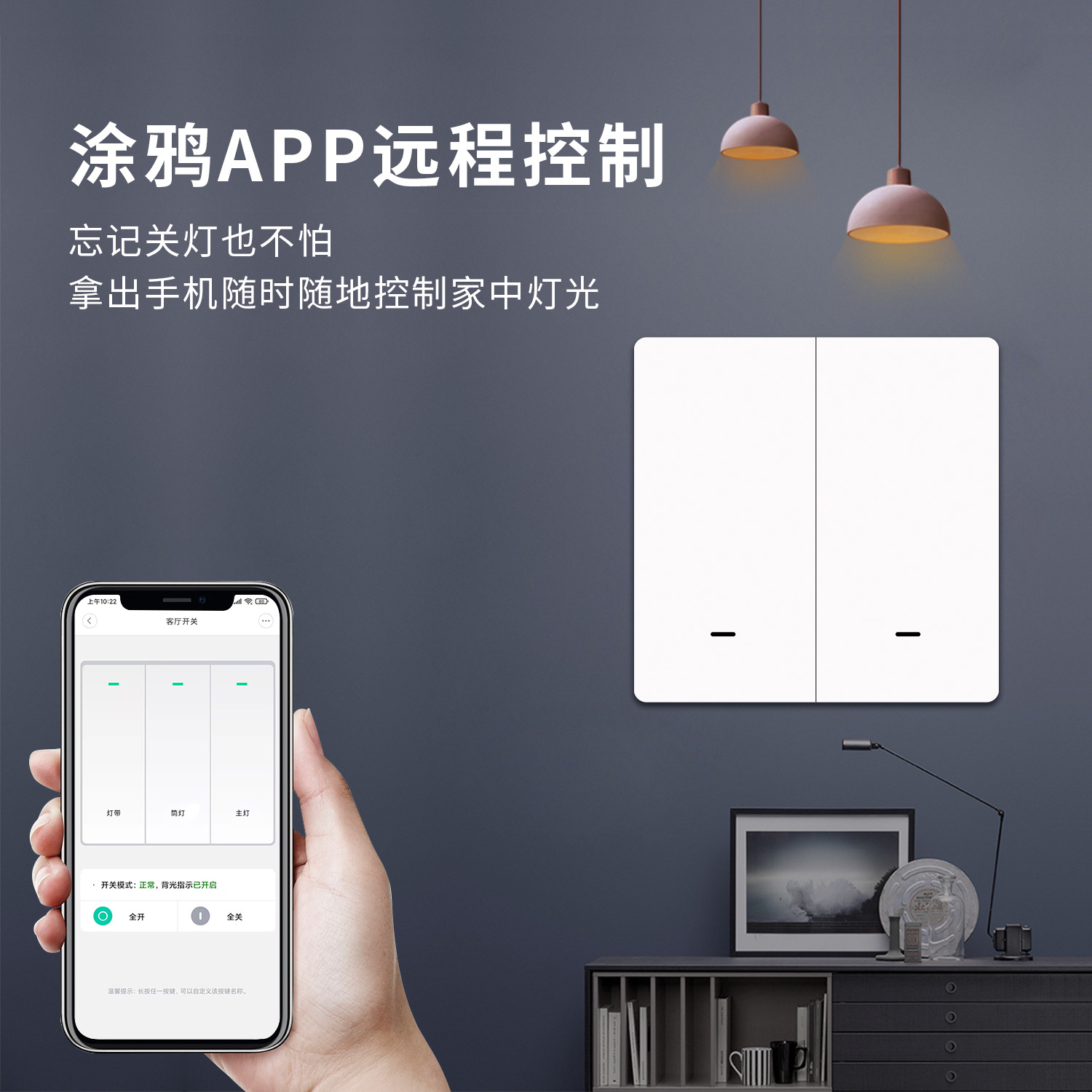 Tuya涂鸦智能WiFi零火单火开关面板遥控语音定时白色按键大板 - 图2