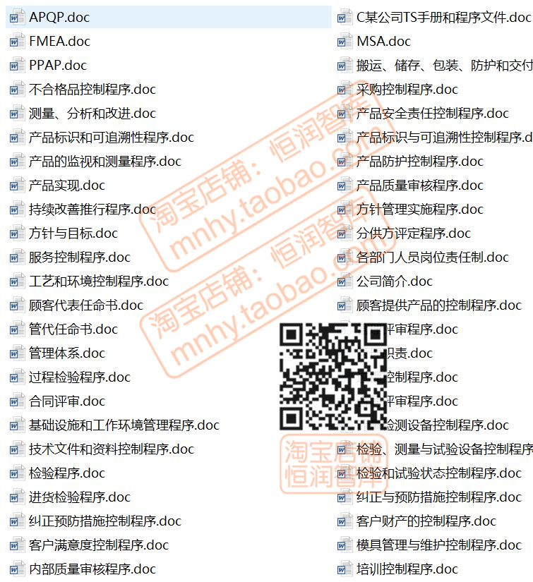 汽车行业TS16949全套体系程序文件新产品开发质量过程控制生产 - 图3