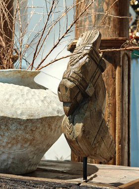 印度进口老木手工木雕摆件