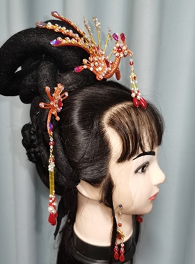 戏曲剧头饰花旦正凤儿童古装汉服越剧黄梅戏直播表演出用配发饰品