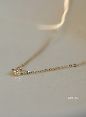 一颗星星14K精致简约锁骨链项链