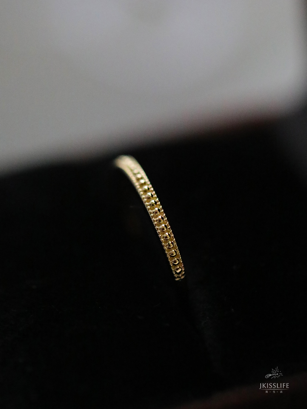 9K黄金 法式复古金豆豆 素金极简闪亮K金戒指 指环 气质叠戴款 - 图2