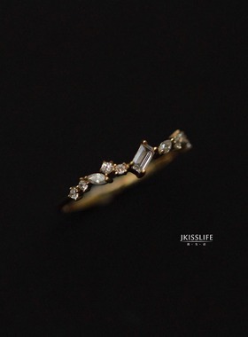 微镶闪烁K金戒指简约纤细百搭