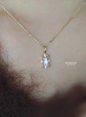 绝美小冰块吊坠挂坠9K金气质通勤