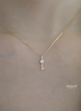 9K黄金ins博主款迷你钥匙K金吊坠