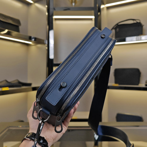 新款潮牌单肩斜挎包男真皮编织小挎包女两用手包休闲横款男士皮包 - 图2