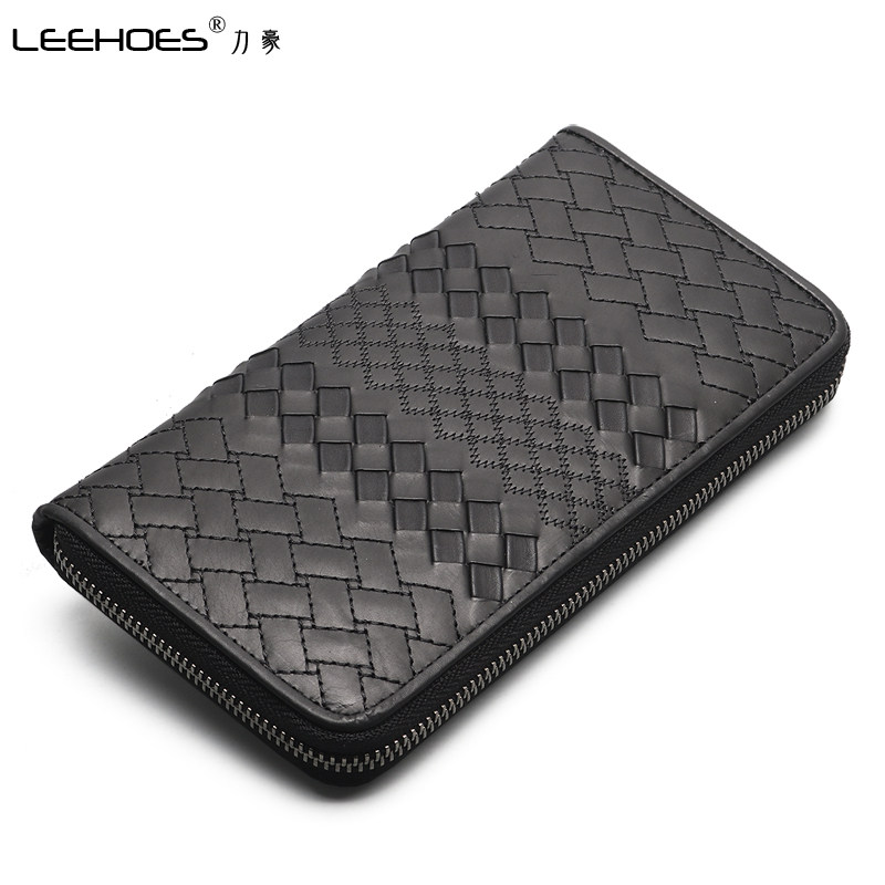 2021新款拉链男休闲编织潮男钱包 力豪钱包