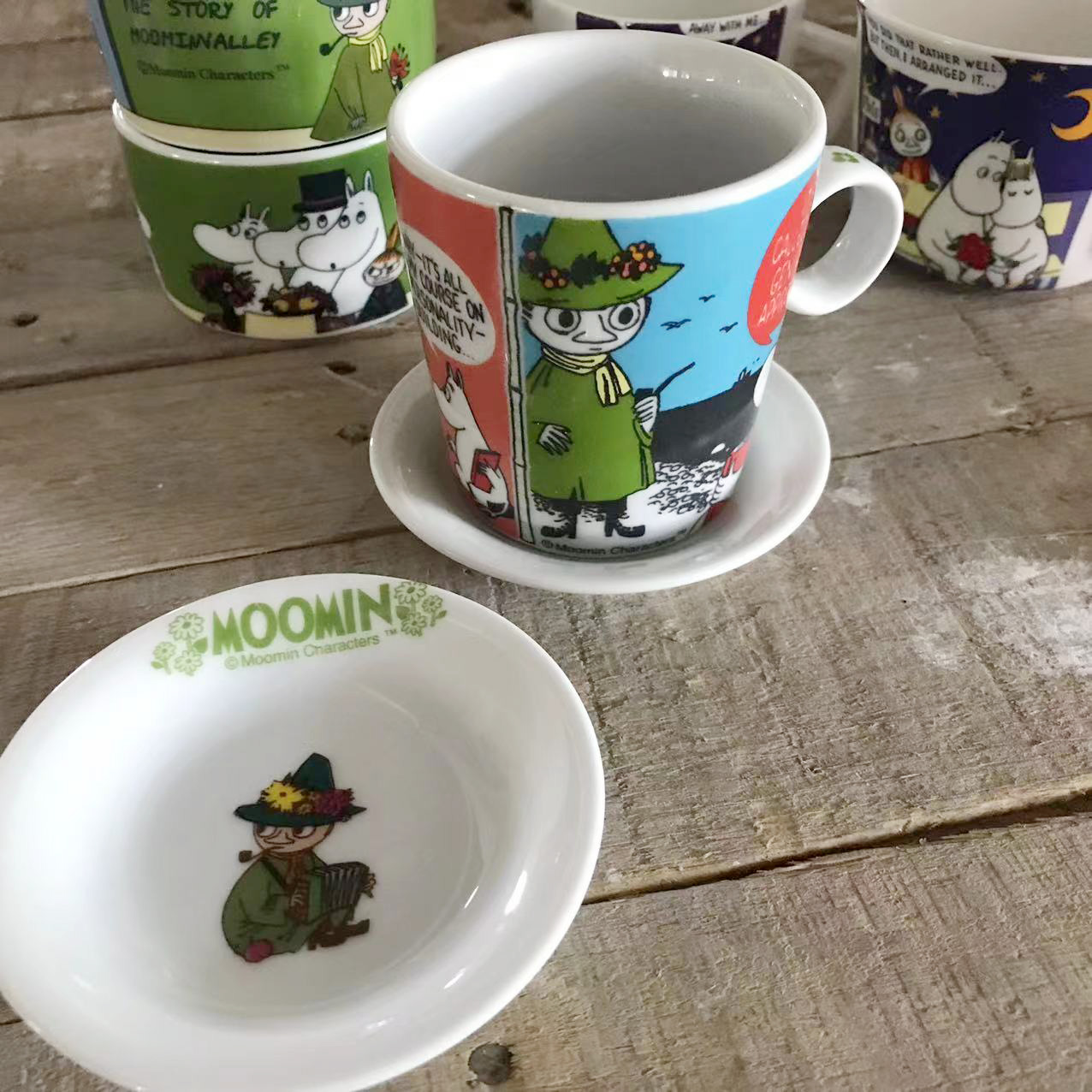 可爱杯垫杯托碟子姆明亚美史力奇MOOMIN零食陶瓷小圆碟 8.5CM - 图0