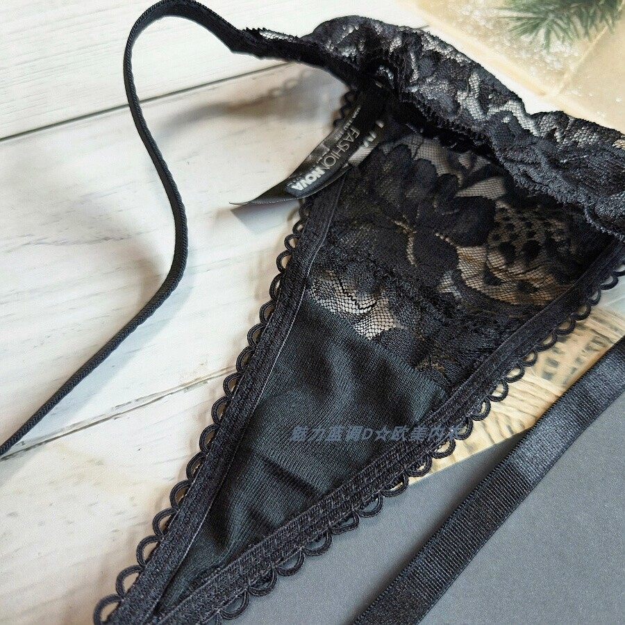 三110-140斤美国NOVA暗红色透视蕾丝性感T裤低腰女黑色细带丁字裤,淘宝优惠券,粉丝福利购,淘宝优惠卷