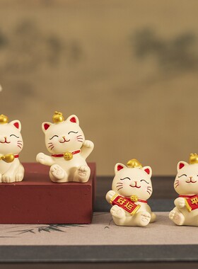 招财猫摆件工位摆件办公家居装饰创意摇头招财猫摆件饰品摆件