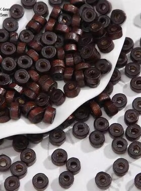 串珠桶珠木质方米珠材料包木质珠实色材料手工古风百搭新中式