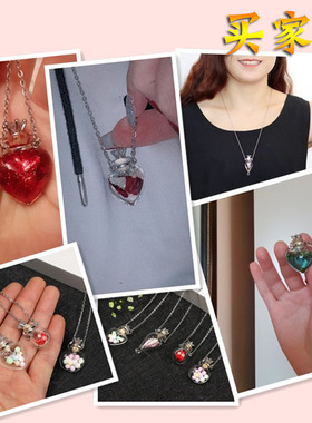 透明水滴琉璃瓶项链女可放胎毛胎发香水新款时尚香薰精油饰品吊坠