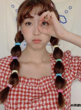 女用黑色扎头发毛巾圈百搭款