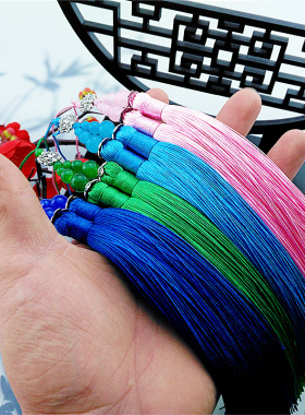 双穗莲花流苏中国结挂件