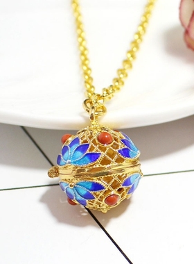 铃铛diy香囊球宫铃汉服仿珍珠挂饰吊坠项链镂空香囊压襟金属莲花