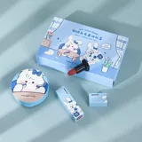 Подарочная коробка, помада, матовый комплект, осветляющая пудра для школьников, полупрозрачная растушевка, осветляет кожу