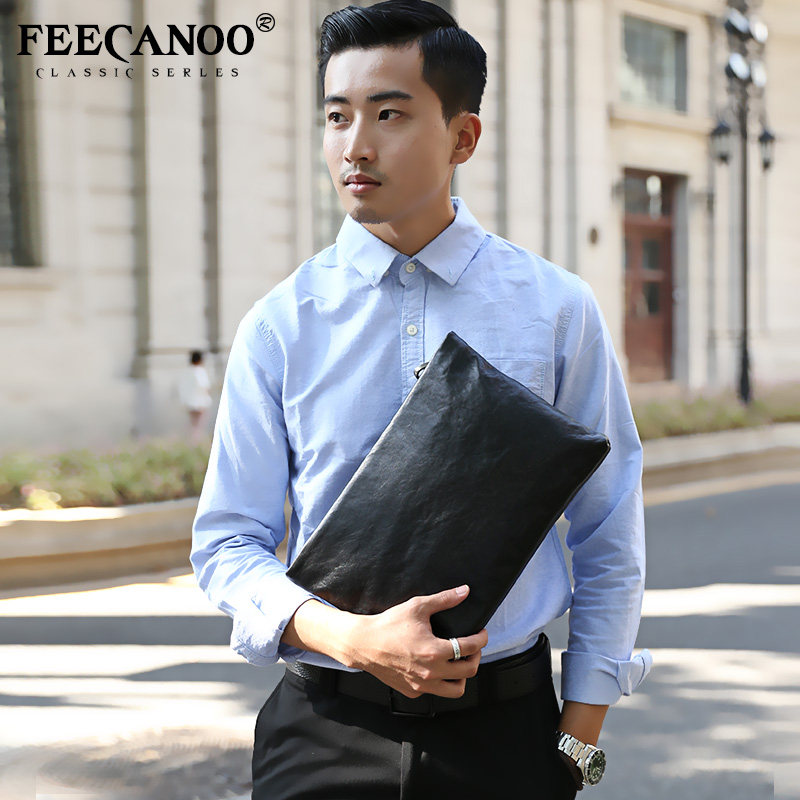 新款男士手拿包真皮软青年休闲男包 菲卡奴男士包袋