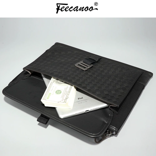 Трендовая плетеная маленькая сумка клатч, мужская сумка с петлей на руку, барсетка