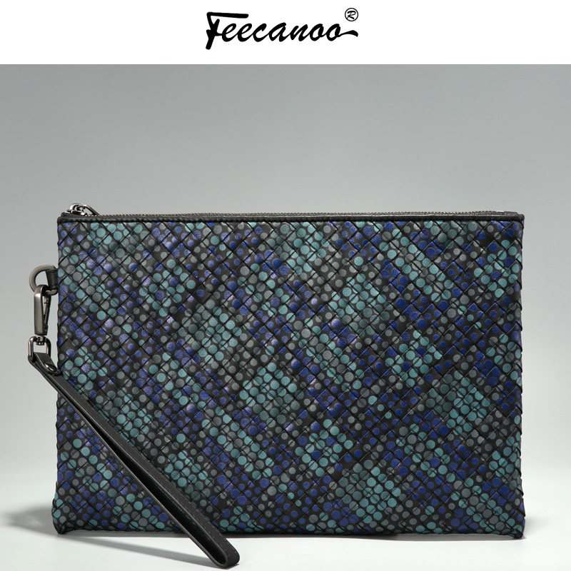 新款迷彩编织潮流信封包男士男包 菲卡奴男士包袋