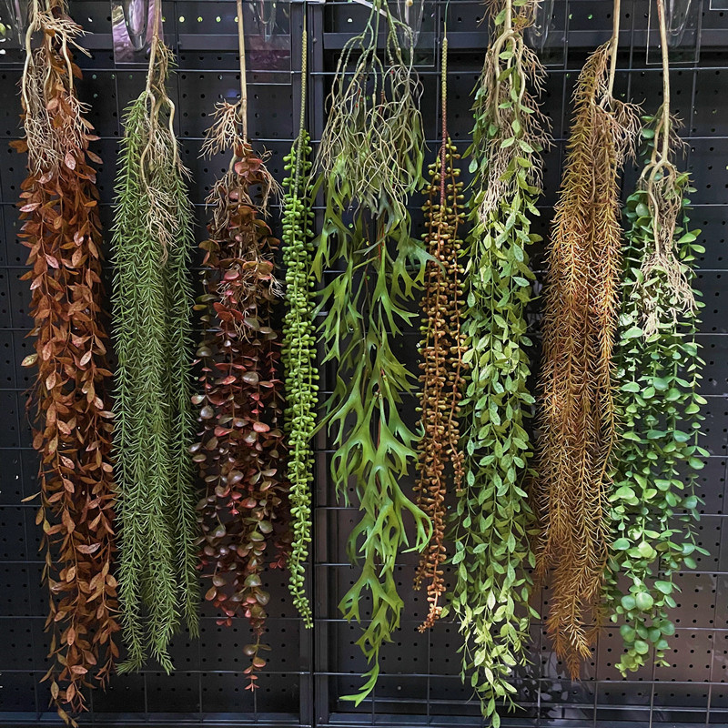 高仿真绿植垂挂植物鹿角叶松针草藤条花艺软装工程造景垂吊装饰 - 图0