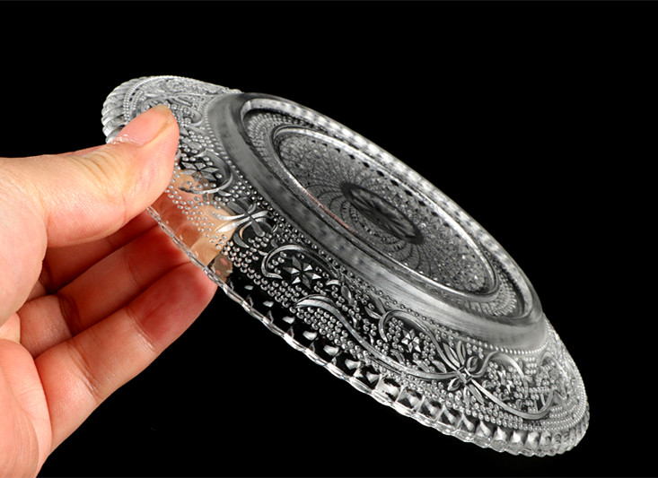 玻璃碟 钻石碟 时尚创意玻璃果盘 珍珠钻石盘小吃盘水果盘子茶盘 - 图2