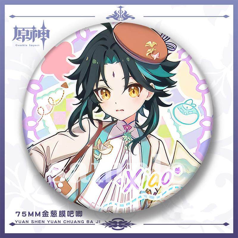 原神周边徽章水神芙宁娜散兵纳西妲林尼魈镭射吧唧装饰胸针礼物潮