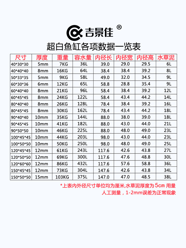 吉景佳金晶超白玻璃鱼缸造景草缸小中大型鱼缸客厅定制桌面长方形