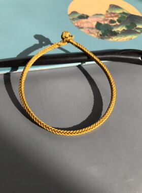 五行补土 手链 脚链 五行缺土补救 喜土  手工编织土黄色