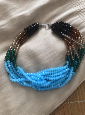 新品 多层水晶项链