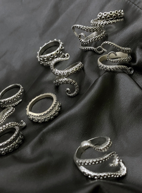 克苏鲁钛钢精雕开口男女款戒指环