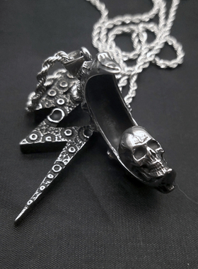 月亮骷髅挂饰项链