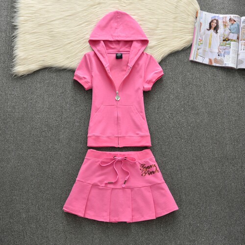 显瘦夏季纯棉连帽休闲运动服套装女士短袖短裤修身卫衣两件套绣花 - 图3